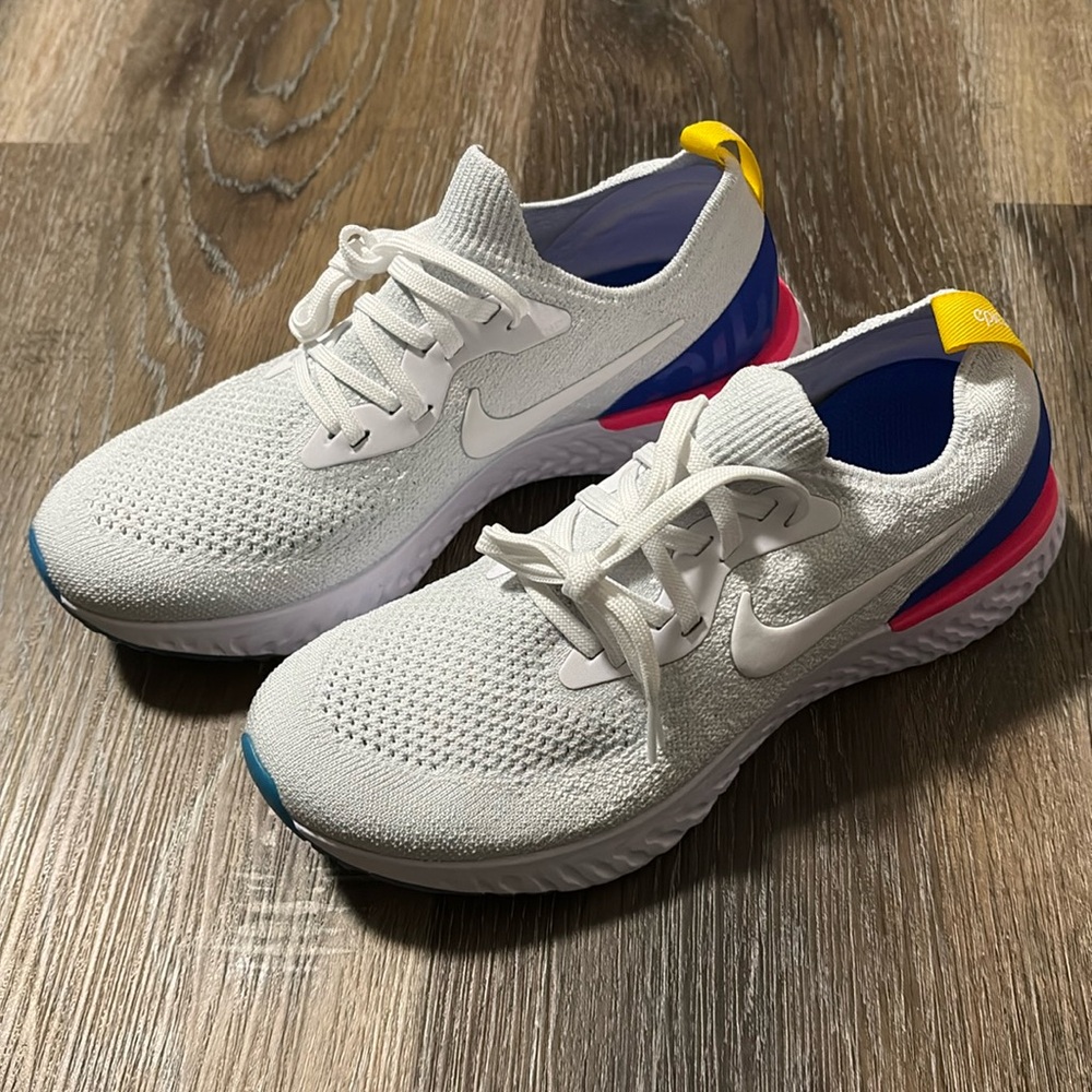 Nike Epic React Flyknit White Racer Blue Pink Blast